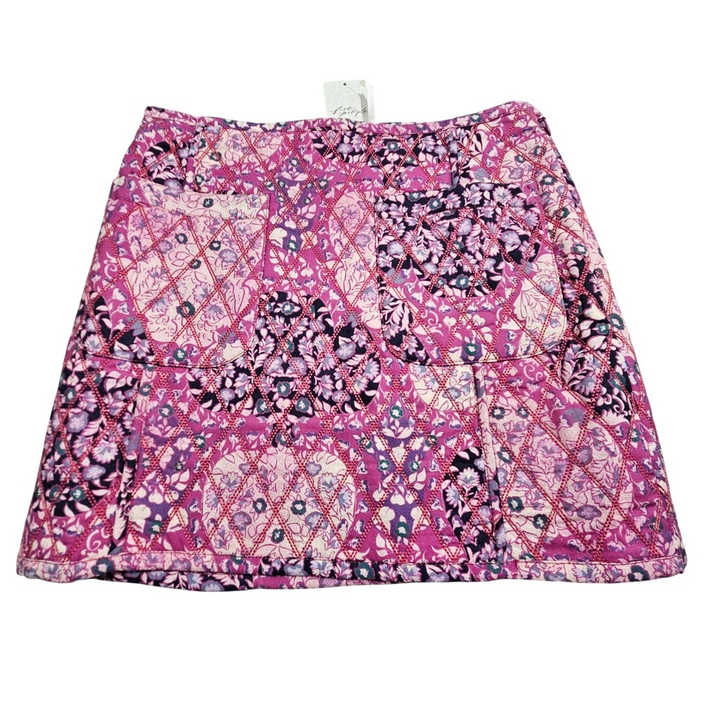 Free People Sweetheart Combo Tapestry Quilted Floral‎ Mini Skirt Rose Purple 4